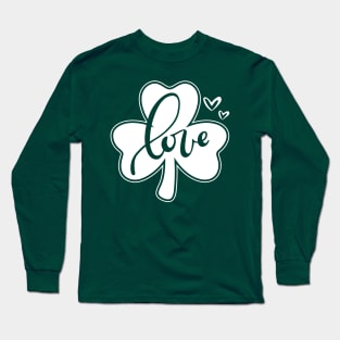 Shamrock Love- St. Partick's Day Clover Long Sleeve T-Shirt